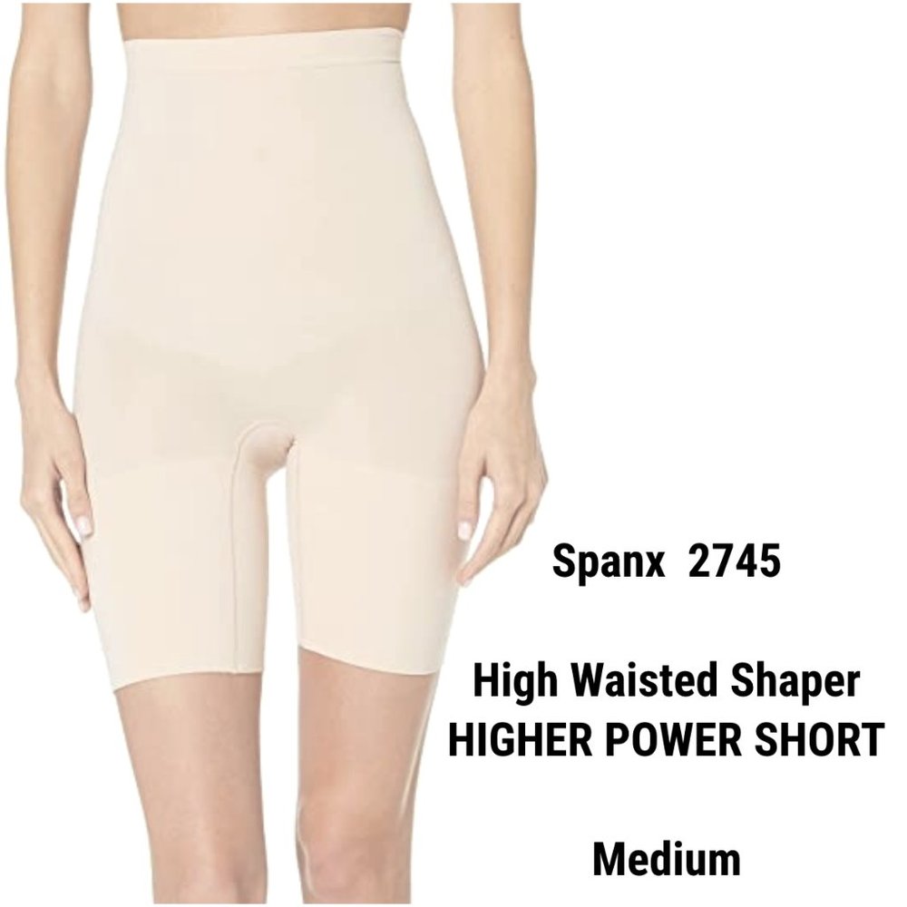 SPANX Higher Power Short Tummy Control High-Waisted Power Short 2745 Nude M